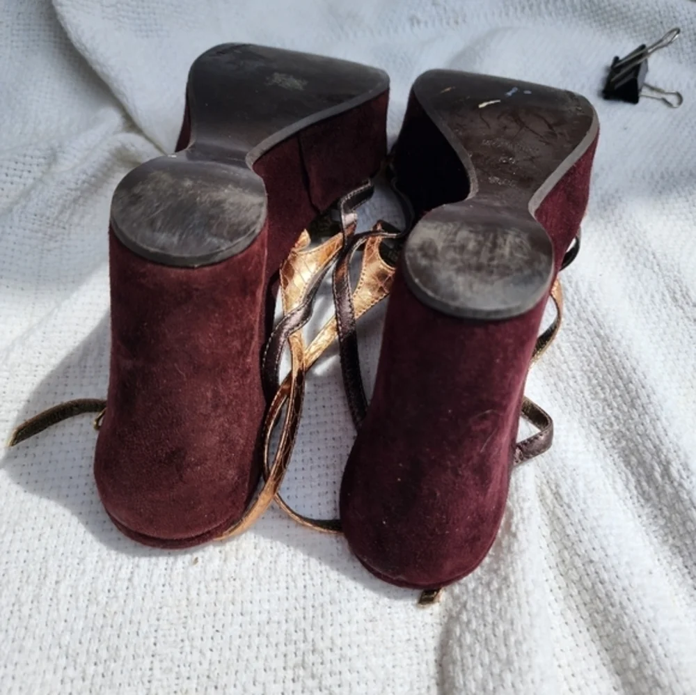 Via Spiga metallic wedge sandals 10‎